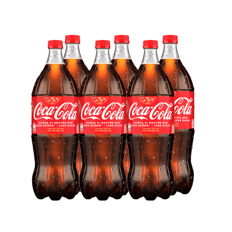 12 chai nước ngọt Coca Cola nguyên bản chai 1.5 lít