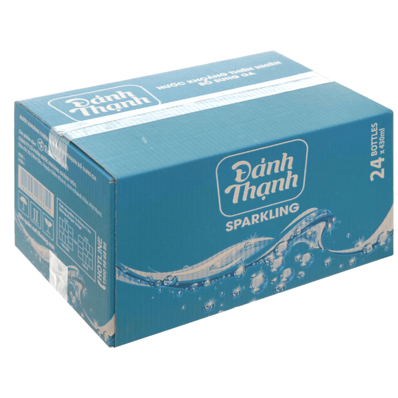 Thùng 24 chai nước khoáng có ga Đảnh Thạnh Sparkling 430ml