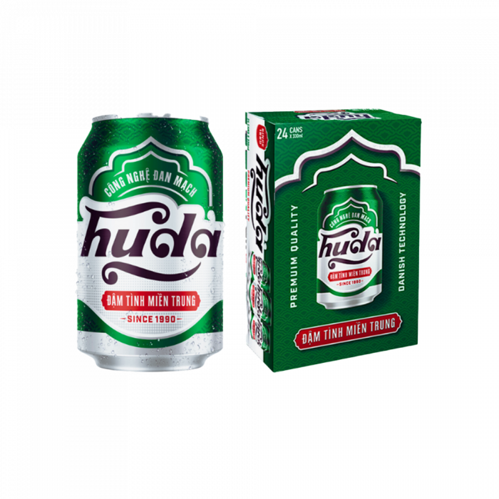 Thùng 24 Lon Bia Huda Xanh Lon 330ml