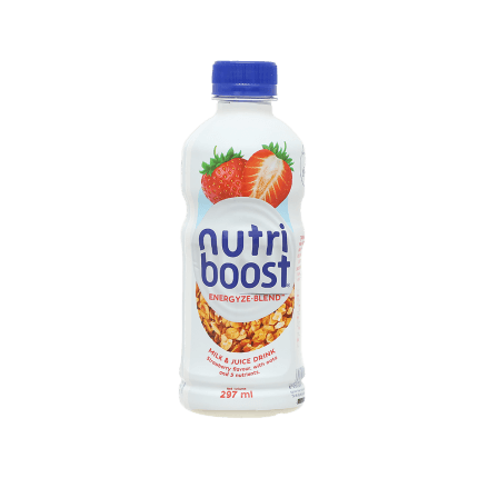 Thùng 24 chai sữa trái cây Nutriboost hương dâu 297ml